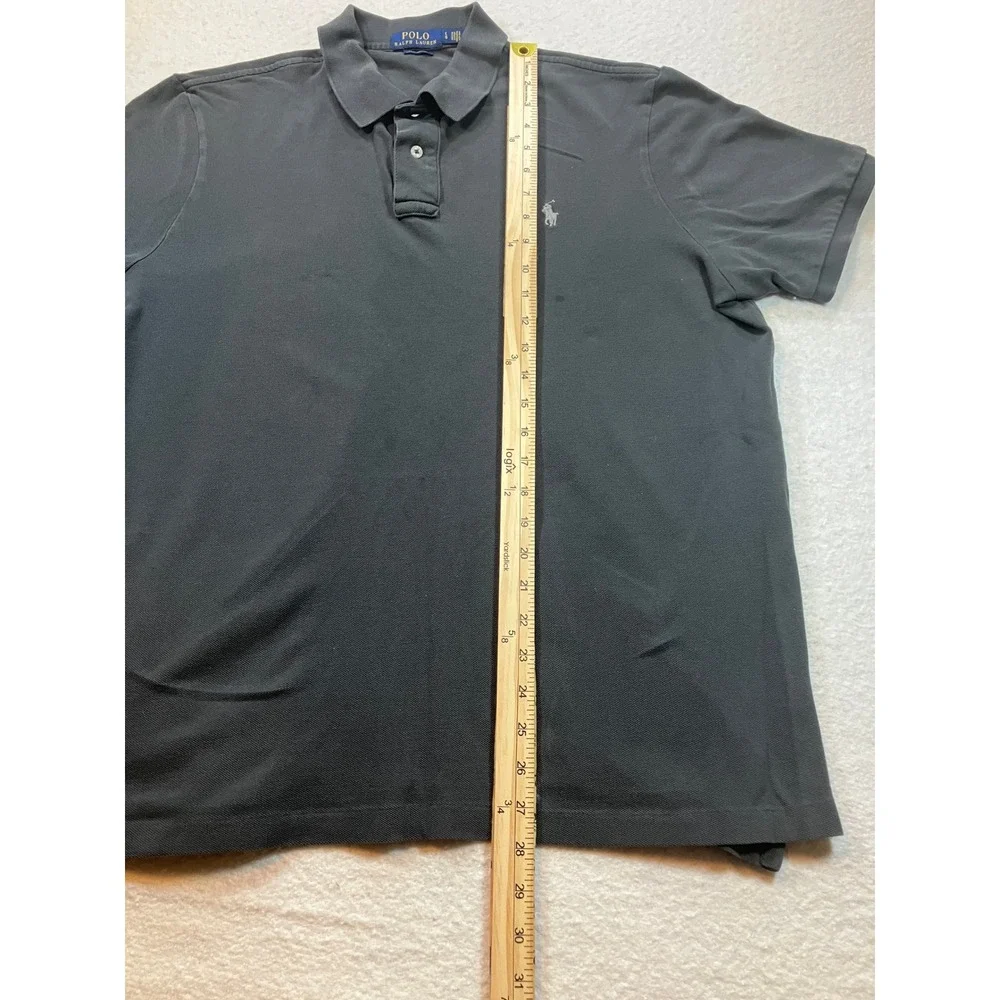 Polo Ralph Lauren Classic Fit Mens Polo Shirt Grey Cotton Mesh Size L Large